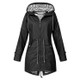 Women Waterproof Rain Jacket Hooded Raincoat, Size:S(Black)