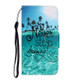 For iPhone 11 3D Colored Drawing Horizontal Flip PU Leather Case with Holder & Card Slots & Wallet(Blue Coconut Grove)