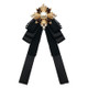 Ladies Court Style Cloth Brooch Lace Bow-knot Bow Tie Costume Accessories, Style:Pin Buckle Version(Black)