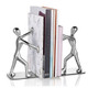 Pair Small Person Standing Decoration Creative Desk Bookshelf Metal Book Push Plate