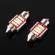 2 PCS 2W 100 LM 6000K 31MM 4 SMD-7020 LEDs Bicuspid Port Decoding Car Dome Lamp LED Reading Light, DC 12V(White Light)