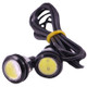 2 PCS 2x 3W 120LM Waterproof Eagle Eye light  White LED Light for Vehicles, Cable Length: 60cm(Black)