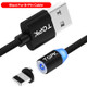 TOPK 2m 2.1A Output USB to 8 Pin Mesh Braided Magnetic Charging Cable with LED Indicator(Black)