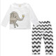 Children Cartoon Cotton Underwear Care Belly Pajamas Set, Size:S(Elephant)