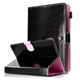 For 7 inch Tablet Varnish Glitter Powder Horizontal Flip Leather Case with Holder & Card Slot(Black)