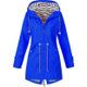 Women Waterproof Rain Jacket Hooded Raincoat, Size:M(Blue)
