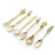 2Sets Vintage Mini Coffee Spoons Suit Royal Style Metal Carved Coffee Fruit Cutler Dessert Flatware Kitchen Tools Gold