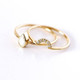 Women Water Drop 14k Gold Wedding Ring, Ring Size:6