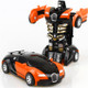 One-click Transforming Toy Car Impact Deformation Toy Model Car(Orange)