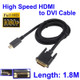 1.8m High Speed HDMI to DVI Cable, Compatible with PlayStation 3