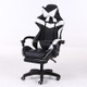 Computer Office Chair Home Gaming Chair Lifted Rotating Lounge Chair with Footrest / Aluminum Alloy Feet (Black)