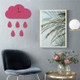 Clouds Pattern Creative Living Room Decorative Wall Clock (Pink)