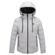 Men and Women Intelligent Constant Temperature USB Heating Hooded Cotton Clothing Warm Jacket (Color:Light Grey Size:4XL)