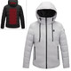Men and Women Intelligent Constant Temperature USB Heating Hooded Cotton Clothing Warm Jacket (Color:Light Grey Size:4XL)