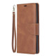 Retro Lambskin Texture Pure Color Horizontal Flip PU Leather Case with Holder & Card Slots & Wallet & Lanyard for Galaxy Note10(Brown)