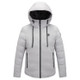 Men and Women Intelligent Constant Temperature USB Heating Hooded Cotton Clothing Warm Jacket (Color:Light Grey Size:5XL)