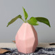 Home Garden Rhombus Pattern Mini Ceramic Vase Wedding Garden Plant Decoration(Pink)