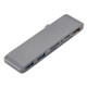 Type C To HDMI USB3.0 HUB USB-C Charging SD/TF Card Adapter For Macbook GW(gray)