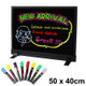 Colorful LED Fluorescent Message Board with 8pcs Highlighter Pens, Size: 50 x 40cm