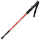 NECASIL Three-section Aluminum Alloy Straight Handle Retractable Trekking Trekking Pole(Red)