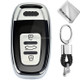 TPU One-piece Electroplating Full Coverage Car Key Case with Key Ring for Audi A4L / A6L / Q5 (Old) (Silver)