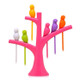 Creative Fashion Treetop Bracket Birdie Fruit Fork Set Environmentally Friendly Easy to Place Fruit Sign(Rose Red)