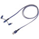 Micro USB / 8 Pin / Type-C to USB High Speed Weave Charging Cable (Blue)