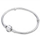 17-21cm Silver Snake Chain Link Bracelet Fit European Charm Pandora Bracelet, Length:19cm(Silver Plated)