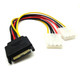 15 Pin to 2 x 4 Pin SATA Power Molex Power Y-Cable, Length: 15.2cm