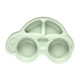 Baby Bowls Plate Tableware Infant Bamboo Feeding Bowl Cute Cartoon Car(Green)