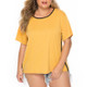 Sport Round Neck Loose T-Shirt (Color:Orange Size:XL)