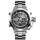 SKMEI 1515 Men Fashion Hip Hop Style Dual Display Electronic Watch Stainless Steel Watch(Silvery)