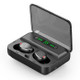F9 TWS V5.0 Binaural Wireless Stereo Bluetooth Headset with Charging Case and Digital Display (Black)