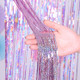 2 PCS Backdrop Curtains Glitter Gold Tinsel Fringe Foil Curtain Birthday Wedding Decoration Adult Anniversary Decor, Size:1*2m(Pink)