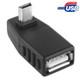 90 Degree Down Angled Mini USB Male to USB 2.0 AF Adapter(Black)