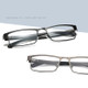 Simple Matel Frame Reading Glasses Hyperopia Eyeglasses +4.00D(Matte Black)