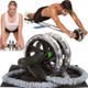 Multifunctional Roller Rope Abdominal Wheel Beginners Use Fitness Equipment Set(Pull Rope + Belly Wheel + Mat)