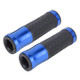 2 PCS Motorcycle Universal  Net Texture Metal Right and Left Handle Bar Grips with Rubber Cover(Blue)