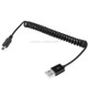 Mini 5-pin USB to USB 2.0 AM Coiled Cable / Spring Cable, Length: 25cm (can be extended up to 80cm)(Black)