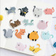 2 PCS Animals Cat Self-Adhesive Stickers Hand-Made Albums Decorative Seals