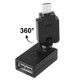 USB 2.0 AF to Micro USB 360 Degree Swivel Adapter with OTG for Galaxy S IV / i9500 / S III / i9300 /Note II / N7100 / i9220 / i9100 / i9082 / Nokia / LG / BlackBerry / HTC One X /Amazon Kindle / Sony Xperia etc(Black)
