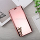 Mirror Clear View Horizontal Flip PU Leather Case for OnePlus 6, with Holder (Rose Gold)