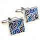 1 Pair Trendy Enamel Cufflink for Men / Women(Blue)