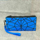 Laser Folding Portable Cosmetic Bag Variety Of Geometric Rhombic Travel Makeup Clutch Bag Storage Bag(Blue)