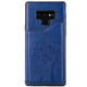 For Galaxy Note 9 Cat Tree Embossing Pattern Shockproof Protective Case with Card Slots & Photo Frame(Blue)