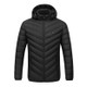 USB Heated Smart Constant Temperature Hooded Warm Coat for Men and Women (Color:Black Size:XL)