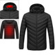 USB Heated Smart Constant Temperature Hooded Warm Coat for Men and Women (Color:Black Size:XXXXL)