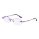 Women Rimless Rhinestone Trimmed Purple Presbyopic Glasses, +3.00D