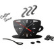 2 Sets Home DIY 3D Stereo Decorative Fashion Coffee Wall Clock Acrylic Mirror Wall Sticker Coffee Clock(Black)