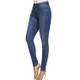 Plus Sized Fashion High Stretch Denim Pants (Dark Blue_XL)